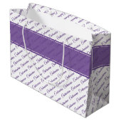 Centenarian Paarse/Witte Typografie Patroon 100th Groot Cadeauzakje (Achterkant Gekanteld)