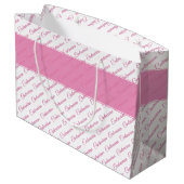 Centenarian Roze/Witte Typografie Patroon - 100th Groot Cadeauzakje (Achterkant Gekanteld)