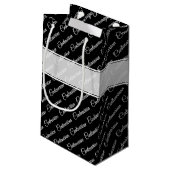 Centenarian Typography Patroon Zwart/Wit Naam Klein Cadeauzakje (Achterkant Gekanteld)