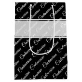 Centenarian Typography Patroon Zwart/Wit Naam Medium Cadeauzakje (Achterkant)
