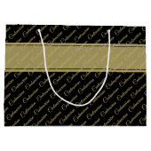 Centenarian Zwart/Goud Typografie Patroon - 100th Groot Cadeauzakje (Achterkant)