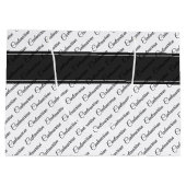 Centenarisch zwart / wit typografie patroon - 100t groot cadeauzakje (Achterkant)