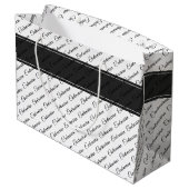 Centenarisch zwart / wit typografie patroon - 100t groot cadeauzakje (Achterkant Gekanteld)