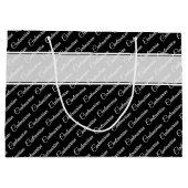 Centenarisch zwart / wit typografie patroon - 100t groot cadeauzakje (Achterkant)