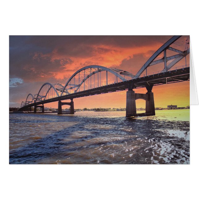 Centennial Bridge Davenport Iowa Card (Voorkant Horizontaal)