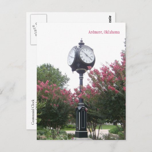 Centennial Clock in Ardmore, Oklahoma Briefkaart (Voorkant / Achterkant)