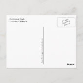 Centennial Clock in Ardmore, Oklahoma Briefkaart (Achterkant)