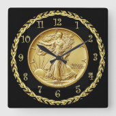 Centennial Gold Coin Afbeelding met vrije loop ~ Vierkante Klok (Voorkant)
