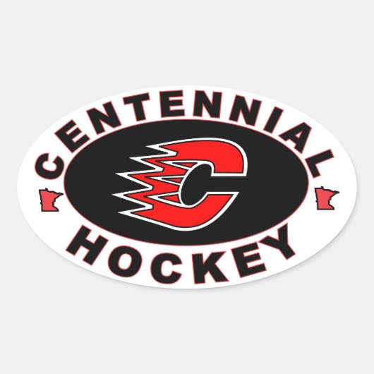 Centennial Hockey Logo Ovale Sticker (Voorkant)