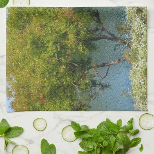 Centennial Lake in Ellicott City Maryland Theedoek (Gevouwen)