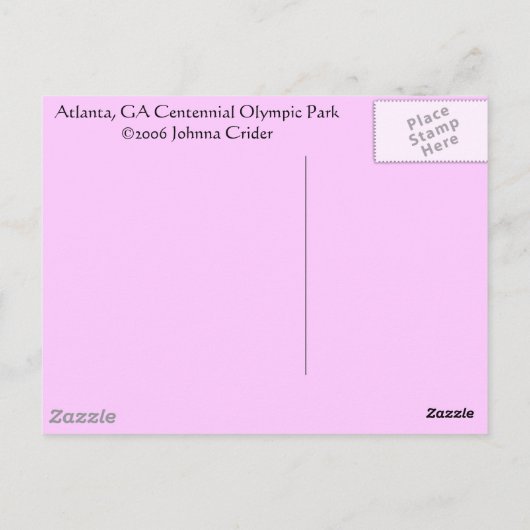Centennial Park, Atlanta, GA Briefkaart (Achterkant)