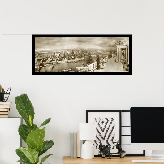 Centennial Pittsburgh Foto 1909 Poster (Thuiskantoor)