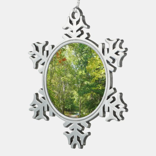 Centennial Wooded Path I Ellicott City Natuur Tin Sneeuwvlok Ornament (Rechts)