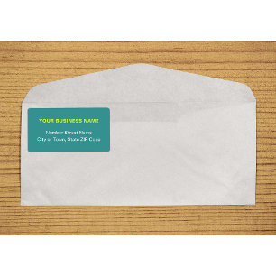 Center Aligin Plain Blauwgroen Green Shipping Etiket