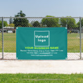 Center Aligned Business Brand op Blauwgroen groene Spandoek (Insitu)