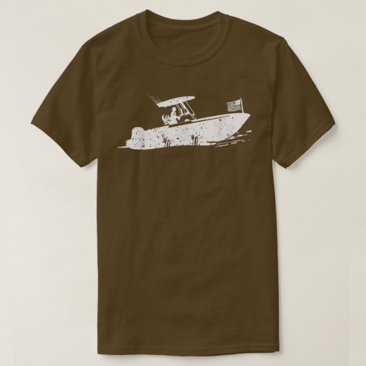 Center Console Boat, Amerikaanse vlag, Motorboot,  T-shirt (Design voorkant)