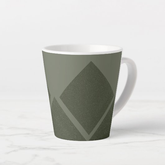 Center Diamond Moss Green Latte Mok – Op Maat (Rechterhoek)