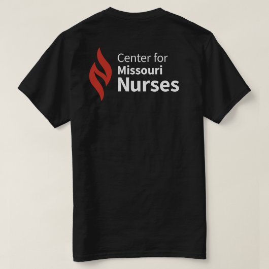 Center for Missouri Nurses Black T-Shirt (Design achterkant)