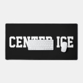 CENTER ICE Athletic White Hockey Text On Black Bureaumat (Keyboard & Muis)
