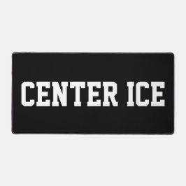 CENTER ICE Athletic White Hockey Text On Black Bureaumat