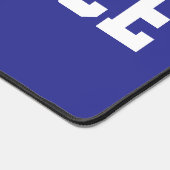 CENTER ICE Athletic White Hockey Text On Deep Blue Bureaumat (Hoek)