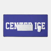 CENTER ICE Athletic White Hockey Text On Deep Blue Bureaumat (Keyboard & Muis)