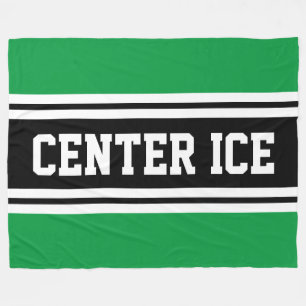 CENTER ICE Heldergroen Zwart Wit Racing Strepen Fleece Deken