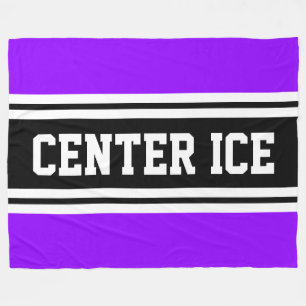 CENTER ICE Leuk Paars Zwart Wit Racing Strepen Fleece Deken