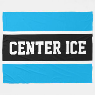 CENTER ICE Sportief Azuurblauw Wit Zwart Strepen Fleece Deken