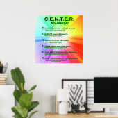 CENTER jezelf! Heldere kleuren Poster (Thuiskantoor)