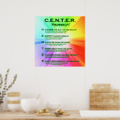 CENTER jezelf! Heldere kleuren Poster (Keuken)