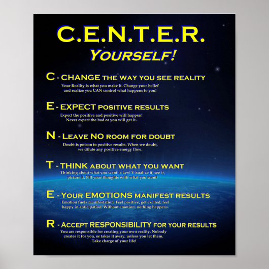 CENTER jezelf! Poster (Voorkant)