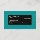 Center Label II - zwart met Blauwgroen en crème (Achterkant)