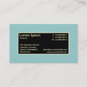 Center Label II - Zwart met Ocean Green en crème (Achterkant)