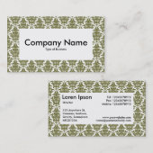 Center Label v4 - Deep Olive Damask (Voorkant / Achterkant)