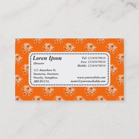 Center Label v5 - Chrysanthemum Pattern Oranje (Achterkant)