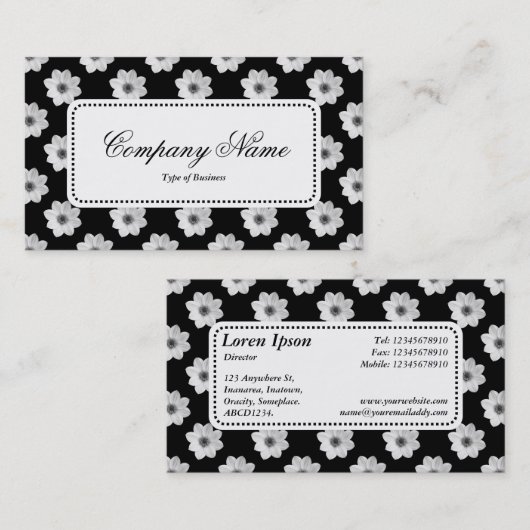 Center Label v5 - Dahlia Patroon B&W (Voorkant / Achterkant)