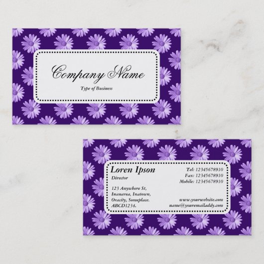 Center Label v5 - Daisies - Paars (Voorkant / Achterkant)