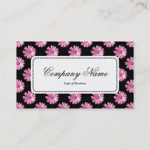 Center Label v5 - Daisies - Roze op zwart