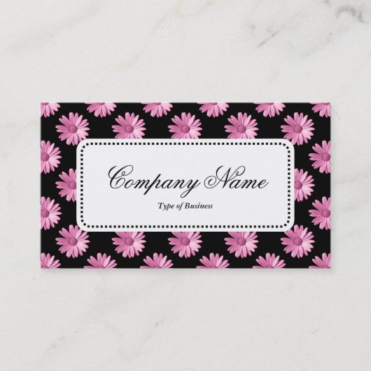 Center Label v5 - Daisies - Roze op zwart (Voorkant)