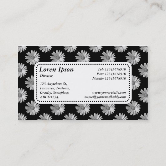 Center Label v5 - Daisies - zwart en wit (Achterkant)