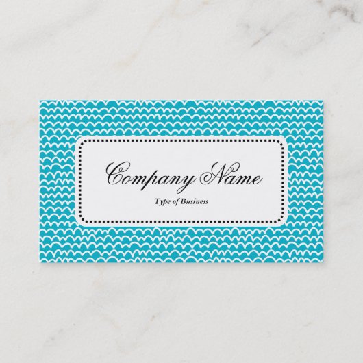 Center Label v5 - Wavy - White op Aqua Blue (Voorkant)