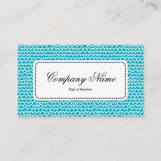 Center Label v5 - Wavy - White op Aqua Blue (Voorkant)