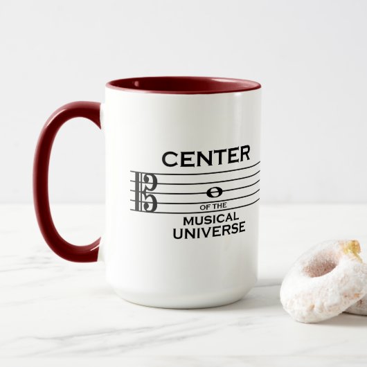 Center of the Musical Universe Alto Clef 15oz Mok (Met donut)