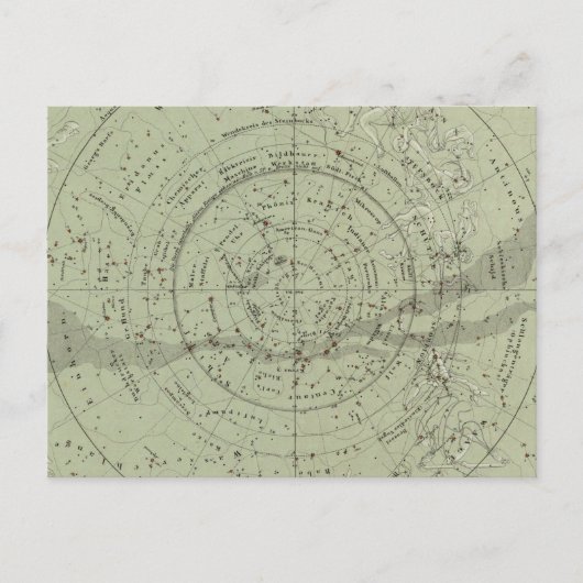 Center of the Southern Sky map Briefkaart (Voorkant)