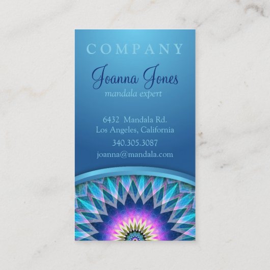 Center Point Mandala Visitekaartje (Achterkant)