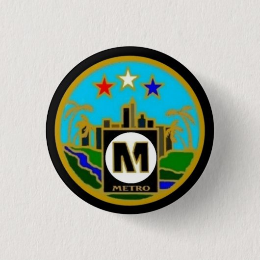 Center Seal - Los Angeles metrobussen Ronde Button 3,2 Cm (Voorkant)