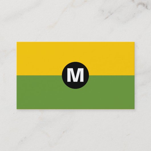 Center Spot Monogram - 2 Tone Green en Yellow Visitekaartje (Voorkant)