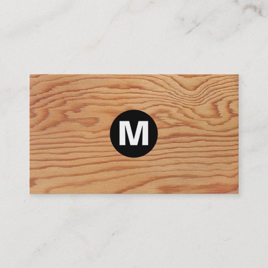 Center Spot Monogram - Houtextuur Visitekaartje (Voorkant)