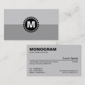 Center Spot Monogram v2 - 2 Tone Grey Shades Visitekaartje (Voorkant / Achterkant)